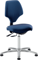 EGB-Stuhl `Nova` bluscuro Sitzhöhe 44-56 cm, mit Rollen für harte Böden (Mit Zertifikat gemäß DIN EN 61340-5-1)